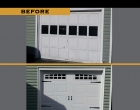 Raynor Showcase Carriage Panel White Arched Stockton Ranch Windows Fluer De Lis Straps & Handle 12590