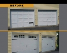 Raynor Showcase Carriage White Arched Stockton Windows Fluer de Lis Straps & Handles